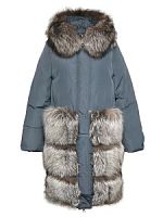 Пуховик женский B 17129 серый
